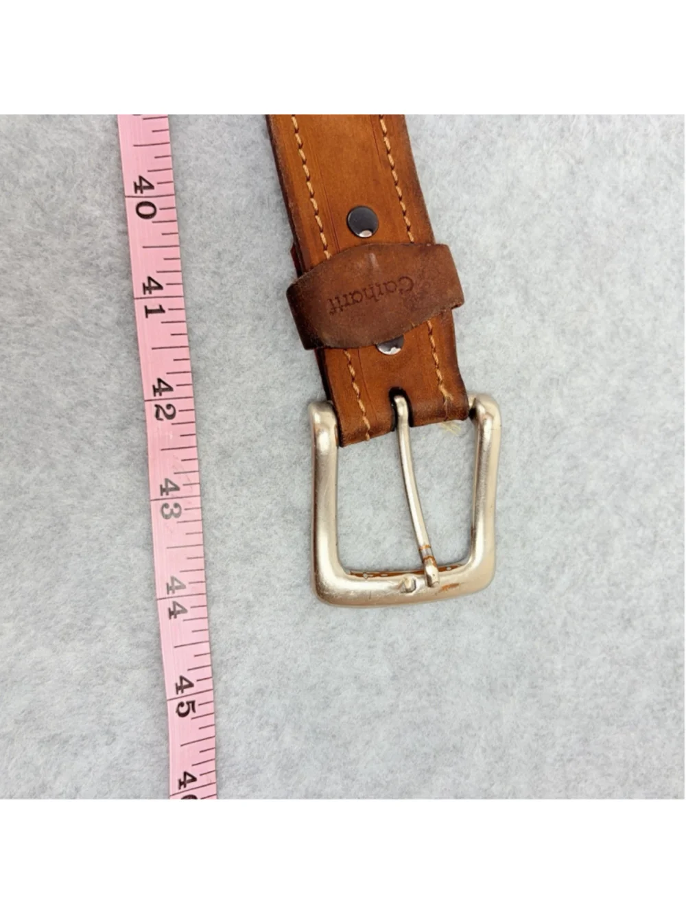 Carhartt Top Grain Leather Brown Mens Size 44 Belt Classic, Workwear, Casual